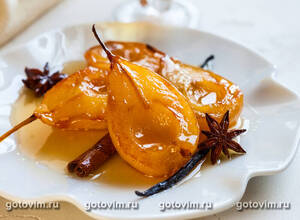     (Cider-Poached Pears)