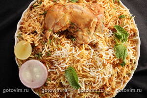     (Hyderabadi Chicken Biryani - Kachi Yakhni Biryani)