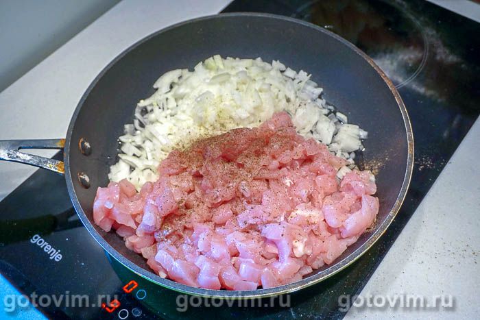 Фотографии рецепта Баклажаны, фаршированные курицей и овощами, 05 Баклажаны, фаршированные курицей и овощами, Шаг 05