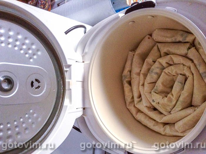 Фотографии рецепта Баница с творогом и луком-пореем в мультиварке , 06 Баница с творогом и луком-пореем в мультиварке , Шаг 06