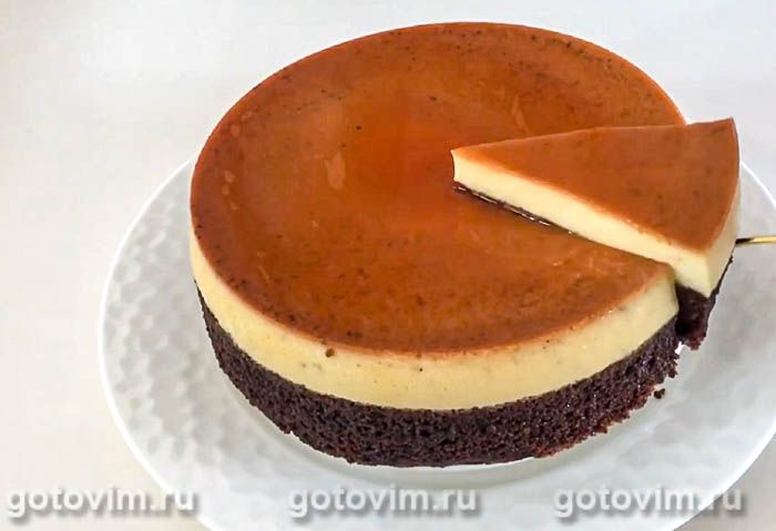 Фотографии рецепта Шоколадный бисквитный торт карамельным муссом, 03 Шоколадный бисквитный торт карамельным муссом, Шаг 03
