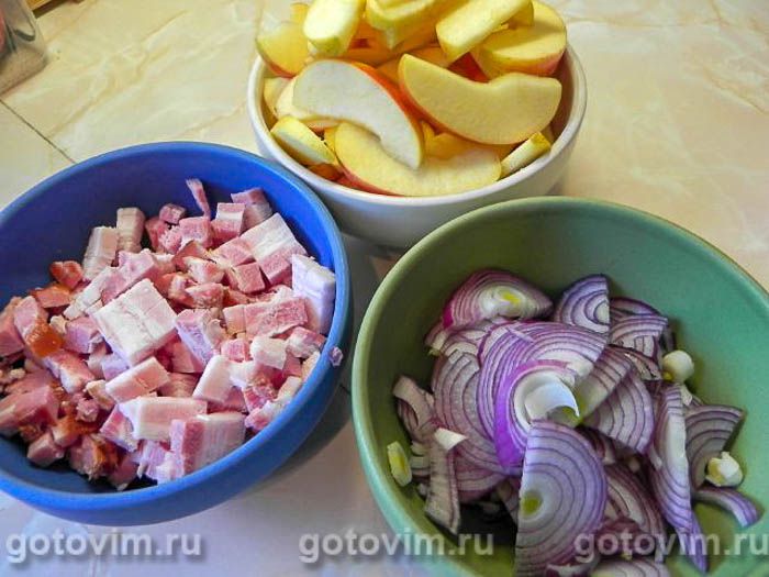Фотографии рецепта Блин с грудинкой, яблоками и тимьяном в духовке, 01 Блин с грудинкой, яблоками и тимьяном в духовке, Шаг 01