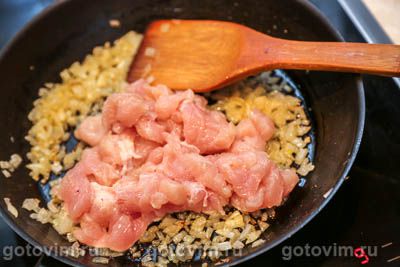 Фотографии рецепта Блины с курицей и грибами, 02 Блины с курицей и грибами, Шаг 02