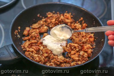 Фотографии рецепта Блины с курицей и грибами, 04 Блины с курицей и грибами, Шаг 04