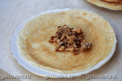 Фотографии рецепта Блины с курицей и грибами, 05 Блины с курицей и грибами, Шаг 05