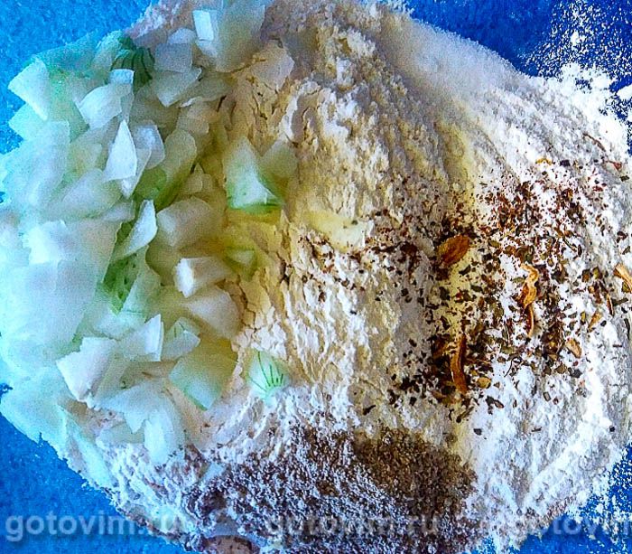 Фотографии рецепта Постные блины с льняной мукой, морской капустой и луком, 02 Постные блины с льняной мукой, морской капустой и луком, Шаг 02
