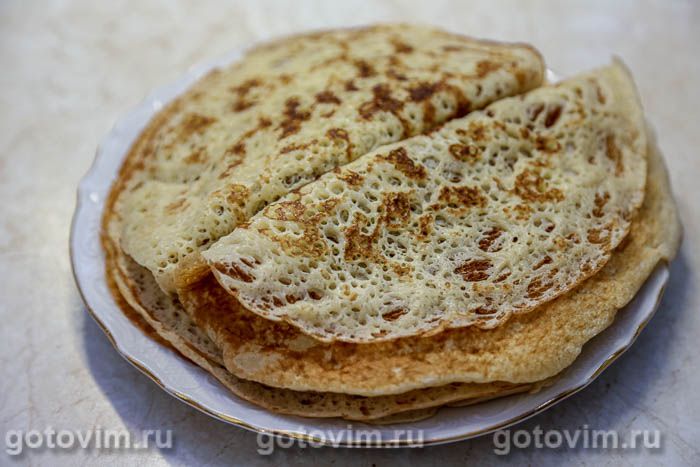 Фотографии рецепта Блинные рулеты с беконом, копченым сыром и солеными огурцами, 01 Блинные рулеты с беконом, копченым сыром и солеными огурцами, Шаг 01
