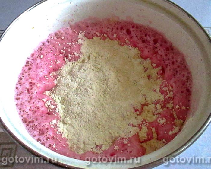 Фотографии рецепта Дрожжевые блинчики на свекольном отваре со сладким цитрусовым соусом, 06 Дрожжевые блинчики на свекольном отваре со сладким цитрусовым соусом, Шаг 06