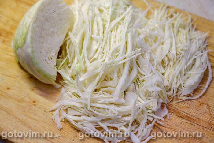 Фотографии рецепта Блинный пирог с капустой и яйцом, 01 Блинный пирог с капустой и яйцом, Шаг 01
