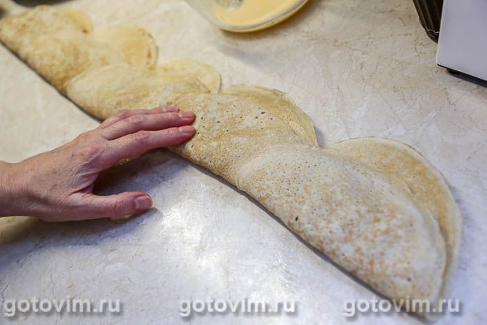 Фотографии рецепта Блинный пирог с капустой и яйцом, 05 Блинный пирог с капустой и яйцом, Шаг 05