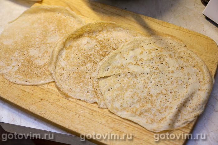Фотографии рецепта Блинный пирог с картофелем и лисичками, 05 Блинный пирог с картофелем и лисичками, Шаг 05