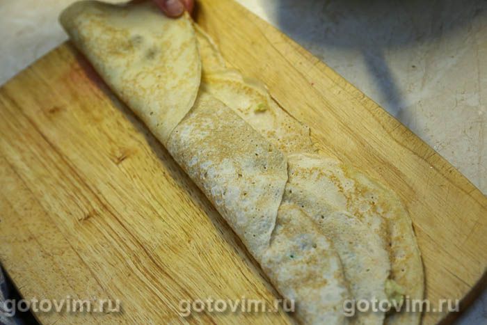 Фотографии рецепта Блинный пирог с картофелем и лисичками, 07 Блинный пирог с картофелем и лисичками, Шаг 07