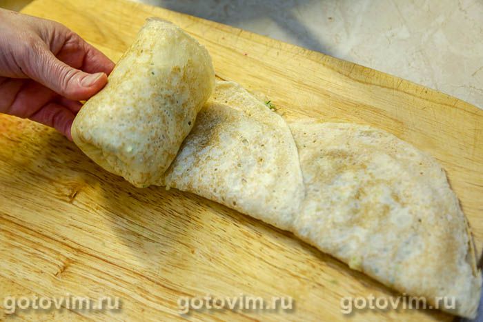 Фотографии рецепта Блинный пирог с картофелем и лисичками, 08 Блинный пирог с картофелем и лисичками, Шаг 08