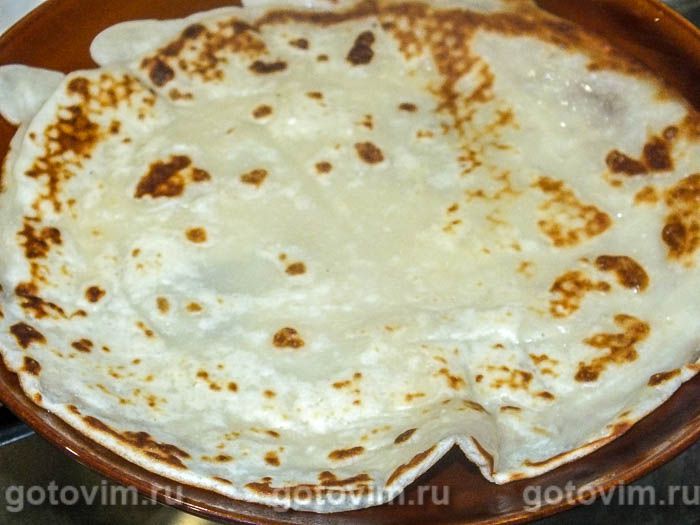 Фотографии рецепта Блины с сыром и чесноком, 03 Блины с сыром и чесноком, Шаг 03