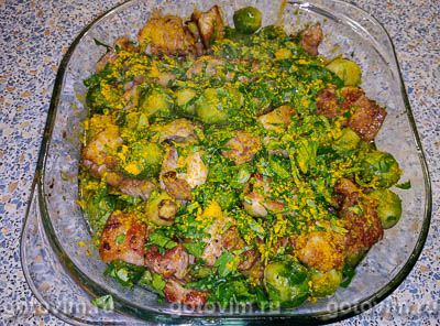 Фотографии рецепта Брюссельская капуста с мясом в духовке, 02 Брюссельская капуста с мясом в духовке, Шаг 02