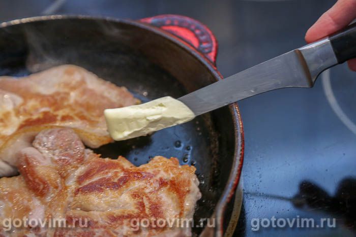Фотографии рецепта Эскалоп с лимонным соком и чесноком, 03 Эскалоп с лимонным соком и чесноком, Шаг 03