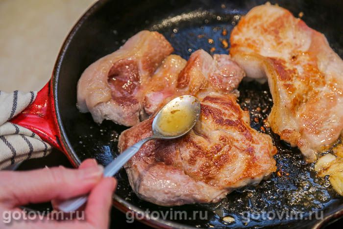 Фотографии рецепта Эскалоп с лимонным соком и чесноком, 06 Эскалоп с лимонным соком и чесноком, Шаг 06