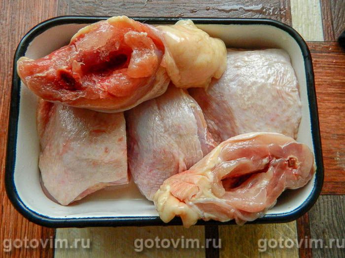 Фотографии рецепта Фаршированные куриные бедра в духовке, 01 Фаршированные куриные бедра в духовке, Шаг 01