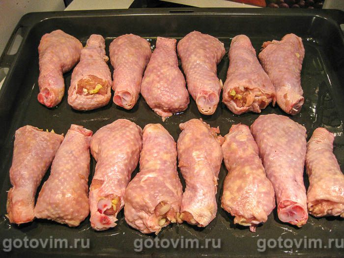 Фотографии рецепта Фаршированные куриные голени, 05 Фаршированные куриные голени, Шаг 05