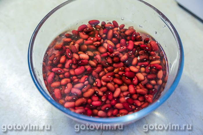 Фотографии рецепта Лобио из красной фасоли с мясом, 01 Лобио из красной фасоли с мясом, Шаг 01