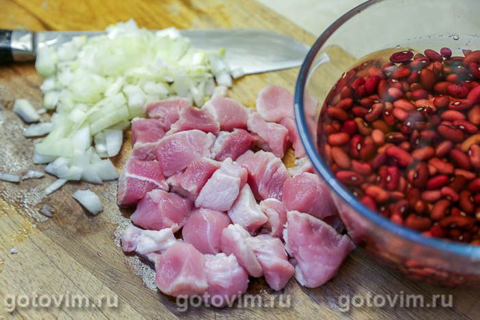 Фотографии рецепта Лобио из красной фасоли с мясом, 02 Лобио из красной фасоли с мясом, Шаг 02
