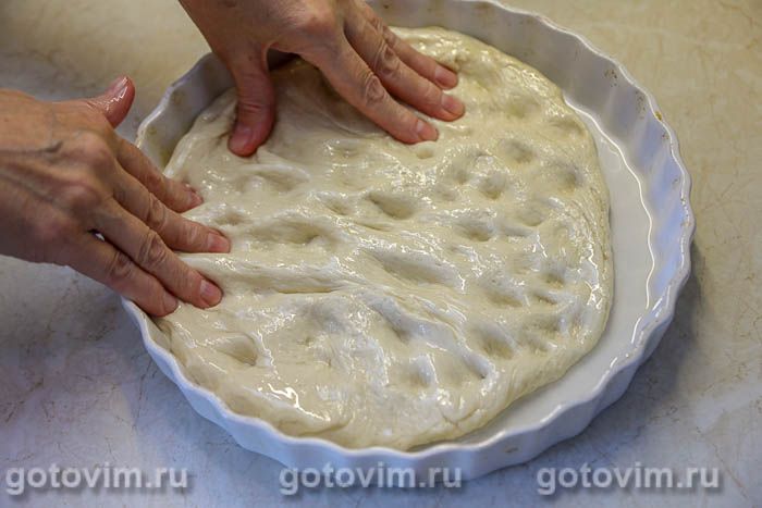 Фотографии рецепта Фокачча с чесноком и чили, 06 Фокачча с чесноком и чили, Шаг 06