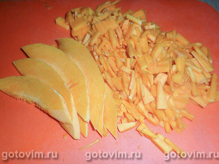 Фотографии рецепта Гороховая каша с тыквой в мультиварке, 02 Гороховая каша с тыквой в мультиварке, Шаг 02
