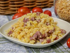 Гороховая каша с копчёностями в мультиварке
