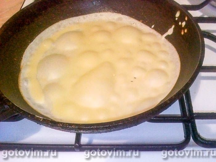 Фотографии рецепта Мешочки из блинов с грибами и сливками, 02 Мешочки из блинов с грибами и сливками, Шаг 02