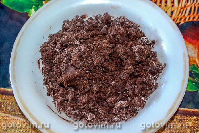 Фотографии рецепта Пирог с грушами и шоколадной крошкой штрейзель, 05 Пирог с грушами и шоколадной крошкой штрейзель, Шаг 05