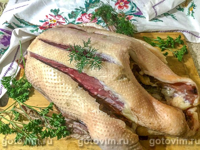 Фотографии рецепта Гусь в духовке с яблоками и черносливом в рукаве, 01 Гусь в духовке с яблоками и черносливом в рукаве, Шаг 01