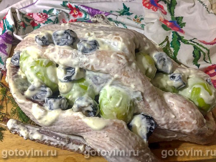 Фотографии рецепта Гусь в духовке с яблоками и черносливом в рукаве, 05 Гусь в духовке с яблоками и черносливом в рукаве, Шаг 05