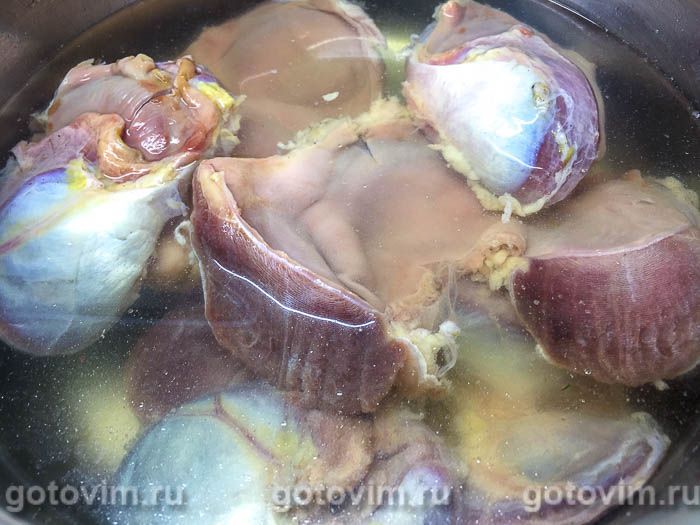 Фотографии рецепта Гусиные желудки с морковкой по-корейски, 01 Гусиные желудки с морковкой по-корейски, Шаг 01
