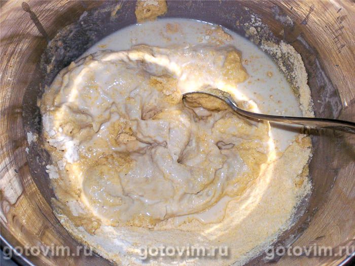 Фотографии рецепта Кукурузный хлеб (на опаре), 03 Кукурузный хлеб (на опаре), Шаг 03