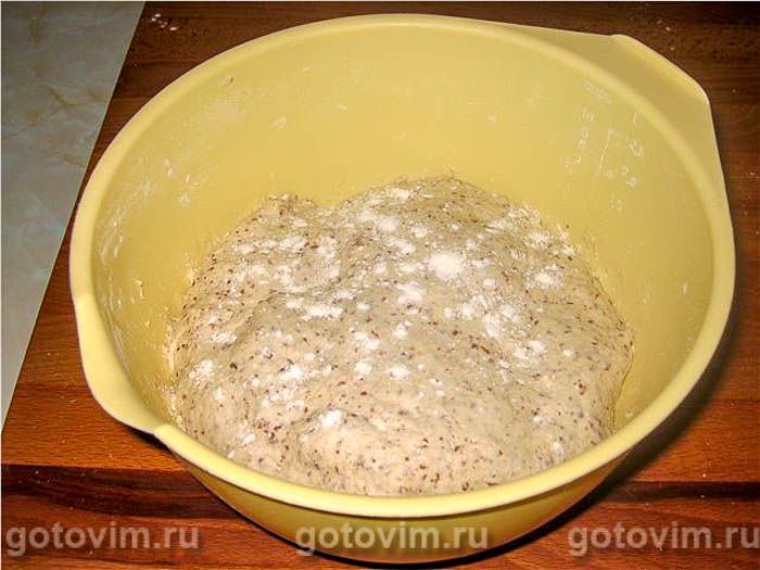 Фотографии рецепта Хлеб с овсяными хлопьями и молотыми льняными семечками , 02 Хлеб с овсяными хлопьями и молотыми льняными семечками , Шаг 02