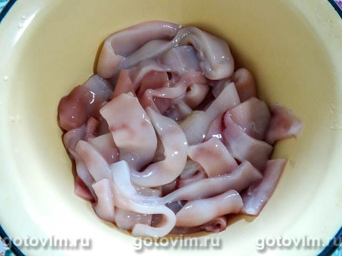 Фотографии рецепта Кальмары с овощами в мультиварке, 01 Кальмары с овощами в мультиварке, Шаг 01