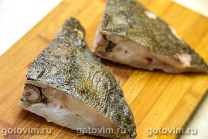 Фотографии рецепта Камбала калкан, жаренная кусочками в сливочном масле, 01 Камбала калкан, жаренная кусочками в сливочном масле, Шаг 01