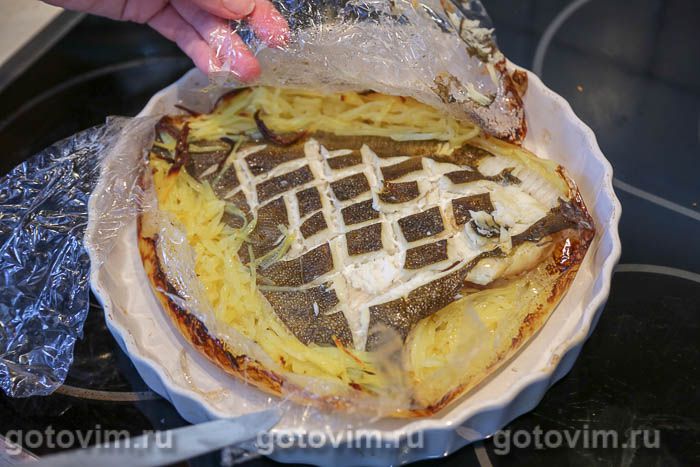 Фотографии рецепта Камбала, запеченная с картофелем в рукаве , 06 Камбала, запеченная с картофелем в рукаве , Шаг 06