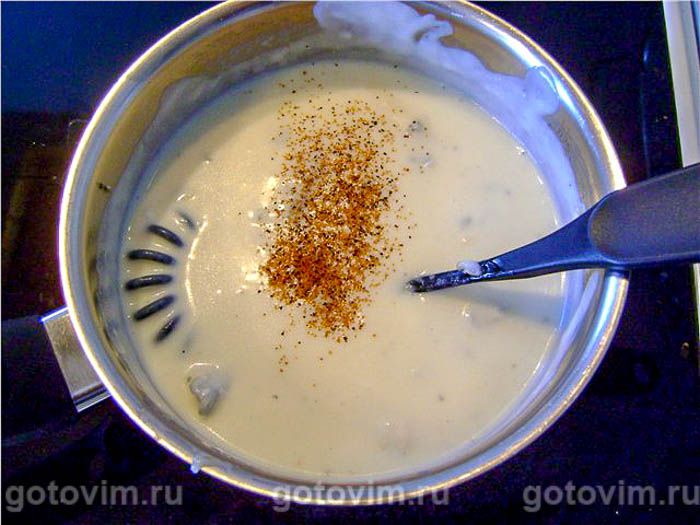 Фотографии рецепта Каннелони со шпинатом и рикоттой под соусом с горгонзолой, 05 Каннелони со шпинатом и рикоттой под соусом с горгонзолой, Шаг 05