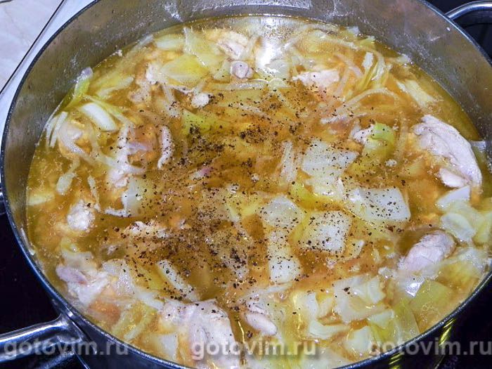 Фотографии рецепта Куриный суп с капустой , 05 Куриный суп с капустой , Шаг 05