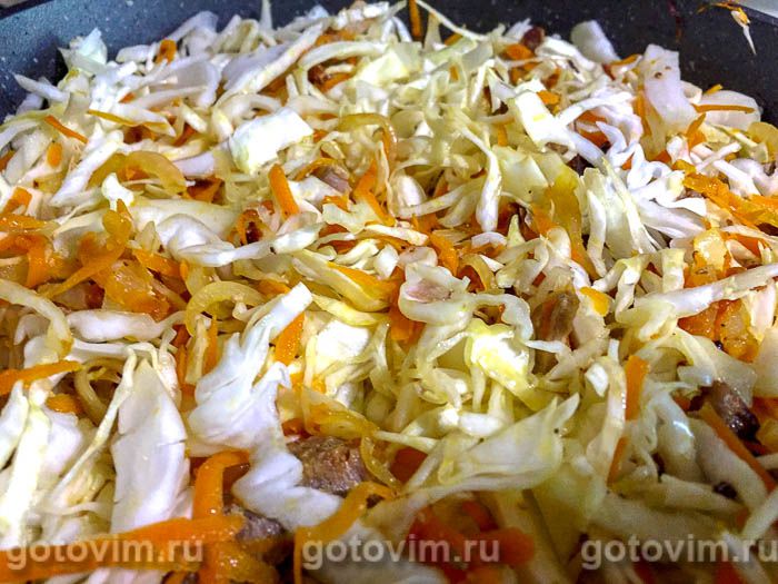 Фотографии рецепта Тушеная капуста с мясом, 05 Тушеная капуста с мясом, Шаг 05