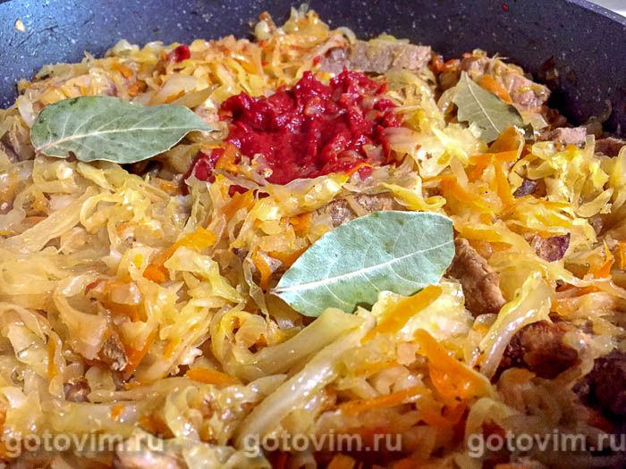Фотографии рецепта Тушеная капуста с мясом, 06 Тушеная капуста с мясом, Шаг 06