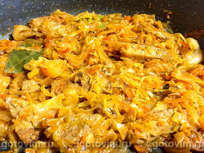 Фотографии рецепта Тушеная капуста с мясом, 07 Тушеная капуста с мясом, Шаг 07