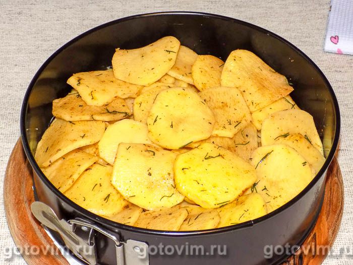 Фотографии рецепта Картофельный перевёрнутый пирог, 05 Картофельный перевёрнутый пирог, Шаг 05