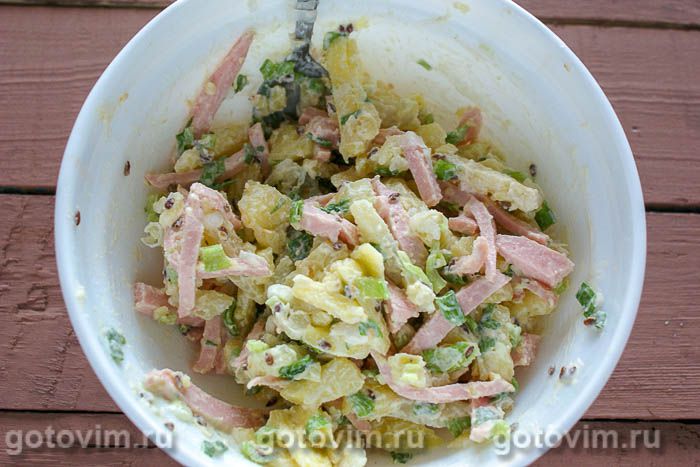 Фотографии рецепта Картофельный салат с горчичной заправкой, 06 Картофельный салат с горчичной заправкой, Шаг 06