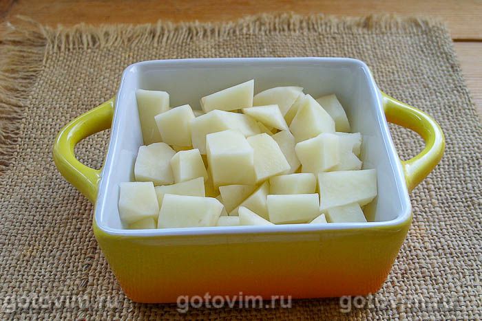 Фотографии рецепта Картофель с фаршем в микроволновке, 03 Картофель с фаршем в микроволновке, Шаг 03