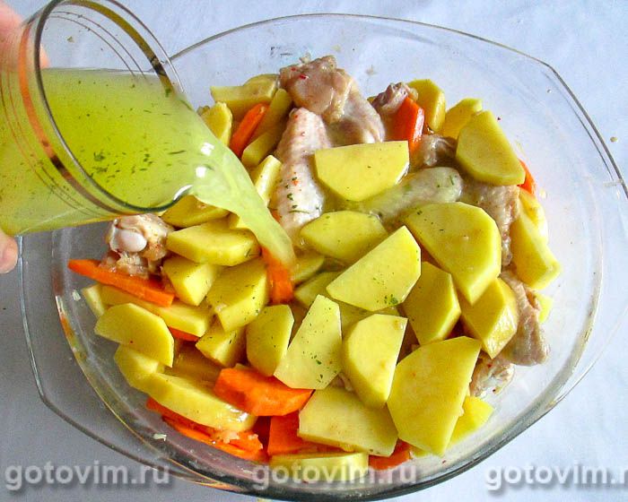 Фотографии рецепта Картофель с куриными крылышками в духовке, 06 Картофель с куриными крылышками в духовке, Шаг 06