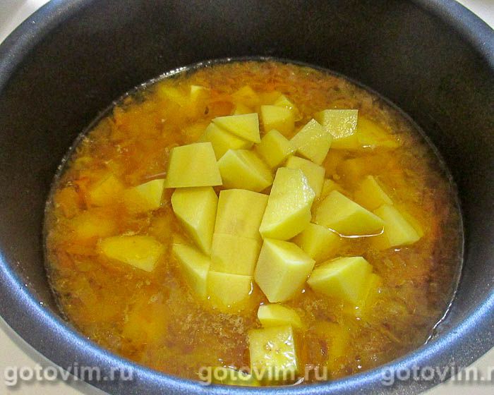 Фотографии рецепта Картофель, тушенный с куриными сердечками в мультиварке, 06 Картофель, тушенный с куриными сердечками в мультиварке, Шаг 06