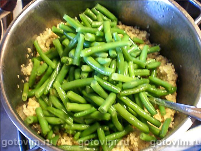 Фотографии рецепта Каша с киноа и стручковой фасолью, 04 Каша с киноа и стручковой фасолью, Шаг 04