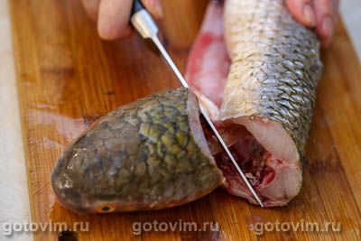 Фотографии рецепта Кефаль с соусом из шампанского с икрой, 02 Кефаль с соусом из шампанского с икрой, Шаг 02
